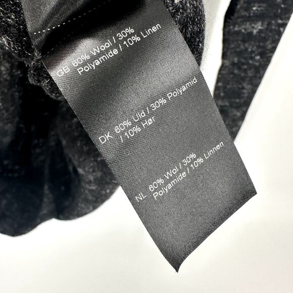 Samsoe Samsoe Sweater Womens Medium Open Back Black Marled Knit Faux Wrap - Picture 6 of 7